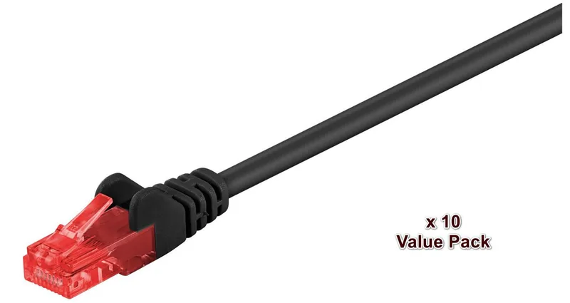 Nätverkskabel oskärmad Cat6, MicroConnect, 0,5 meter, 10-pack
