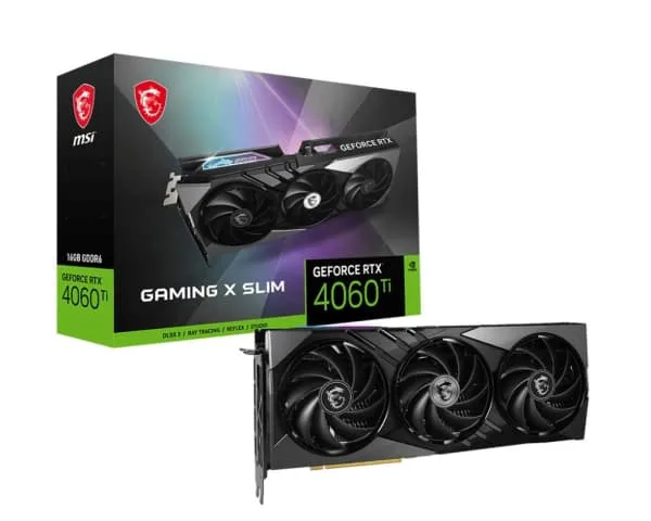 MSI GAMING GEFORCE RTX 4060 Ti X SLIM 16G, GeForce RTX 4060 Ti, 16 GB, GDDR6, 128 bit, 7680 x 4320 pixlar, PCI Express x8 4.0