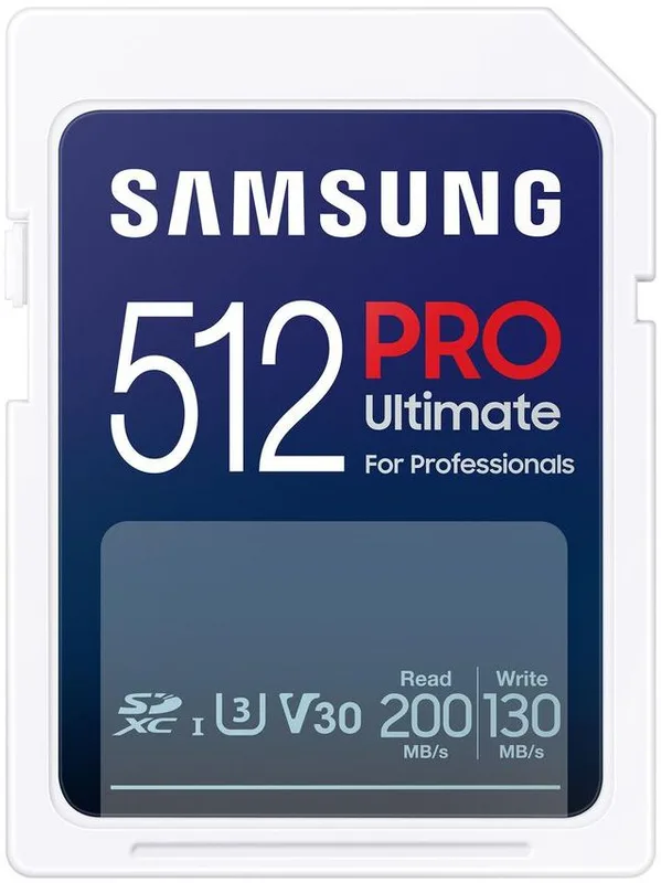 Secure Digital SDXC 512 GB Samsung PRO Ultimate, 200/130 MB/sek, Class 10, UHS-I V30, U3