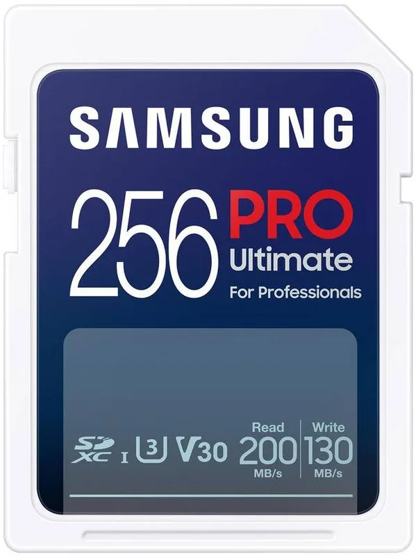 Secure Digital SDXC 256 GB Samsung PRO Ultimate, 200/130 MB/sek, Class 10, UHS-I V30, U3, A2