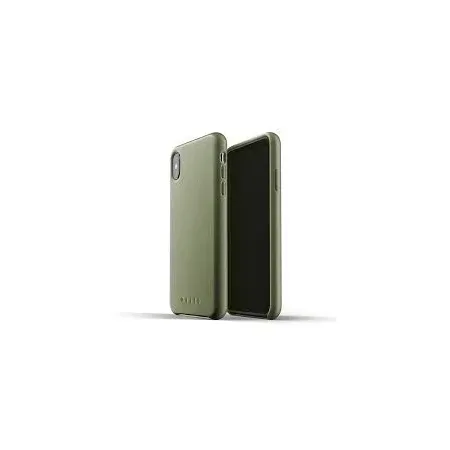 Mujjo helläderfodral för iPhone XS Max, oliv