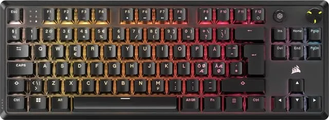 CORSAIR K70 CORE TKL Tenkeyless Mechanical Gaming Keyboard, MLX RED Switch, NOR Layout, Wired, Black