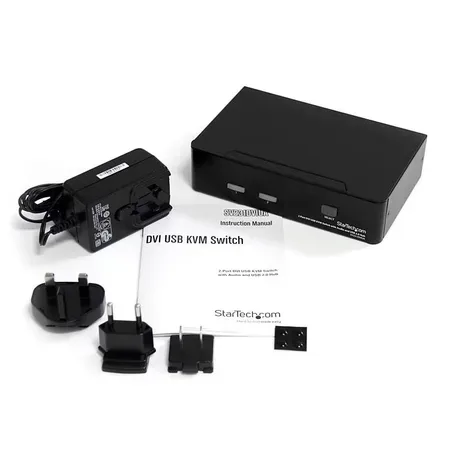 StarTech.com SV231DVIUA KVM-switch med 2 portar, DVI, USB, ljud och USB 2.0-hubb