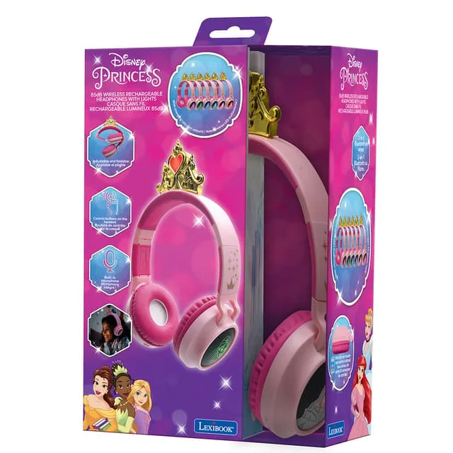 Lexibook Disney Princess Bluetooth hörlurar med ljus