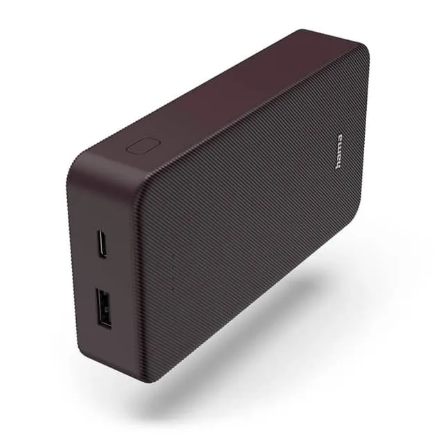 HAMA Powerbank Color 20 20000mAh USB-C+USB-A Plommon