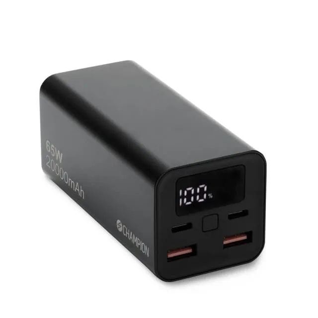 Champion PowerBank 20.000 mAh 65W PD Svart