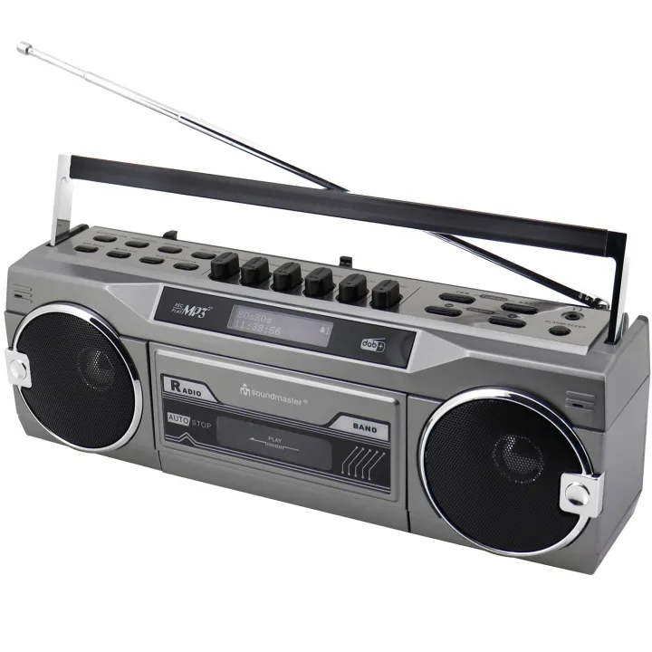 Soundmaster Boombox Radio FM DAB+ Bluetooth Stereo SRR80TI Silver