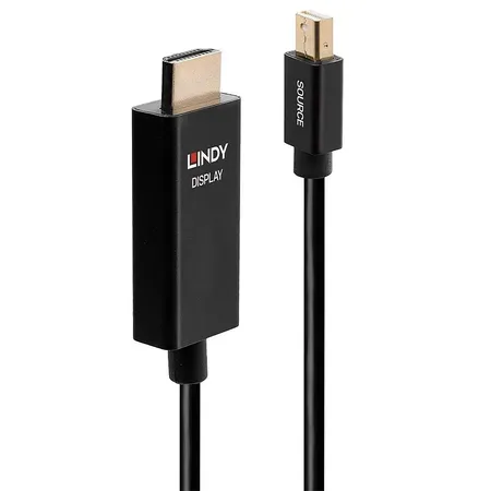 Lindy 40920 videokabeladapter Mini DisplayPort till HDMI, 0,5 m, svart