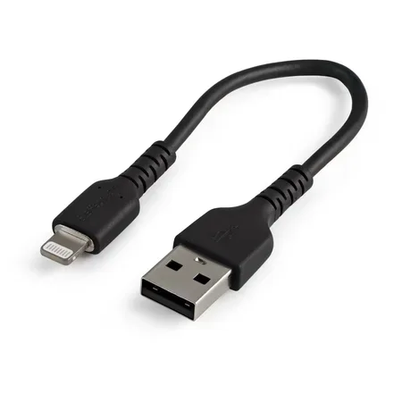 StarTech.com USB-A till Lightning-kabel, 15 cm, tålig, svart