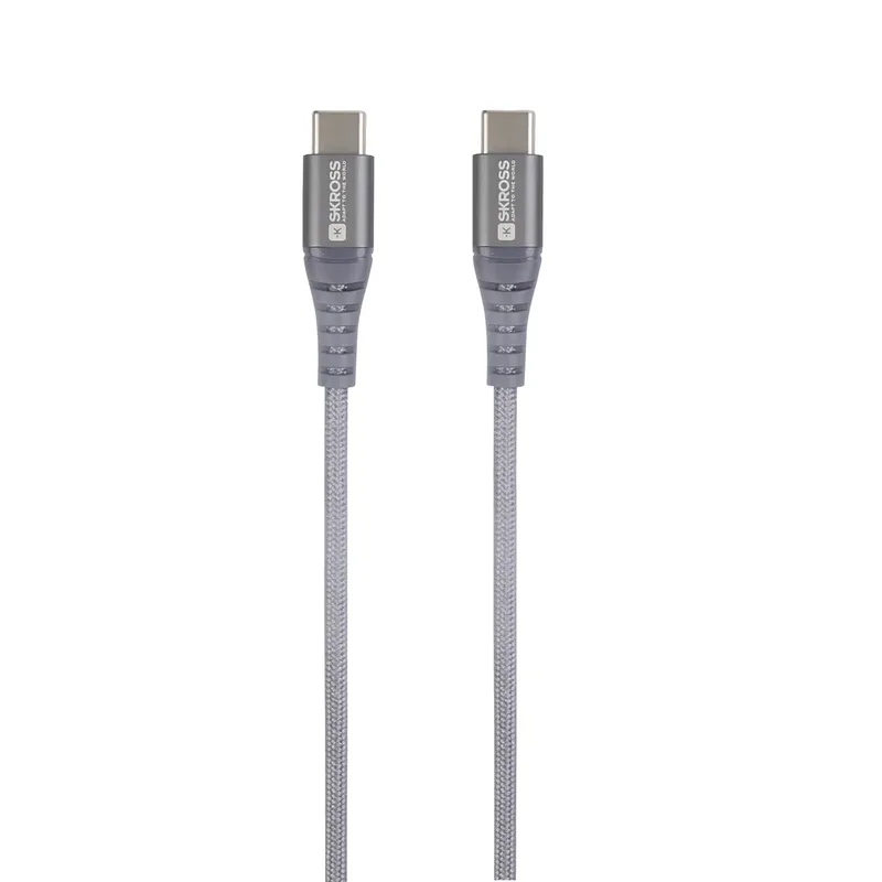SKROSS USB-C till USB-C-kabel 1,2 m, rymdgrå SKCA0017C-C120CN