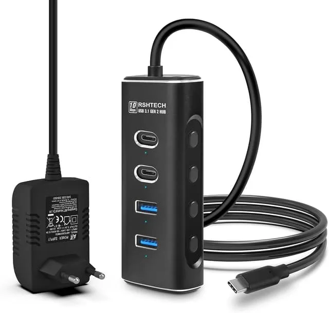 Nördic 4-port Powered USB-C Hub 10Gbps with