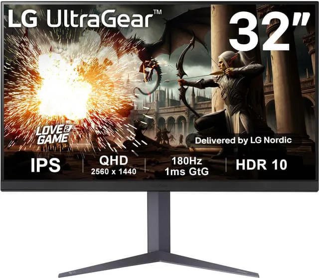 LG 32GS75Q-B datorskärm 80 cm (31,5 tum) 2560 x 1440 pixlar Quad HD Svart