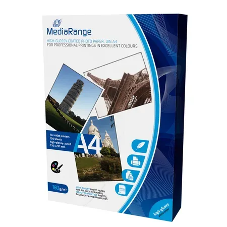 MediaRange - fotopapper - högblank - 100 ark - A4