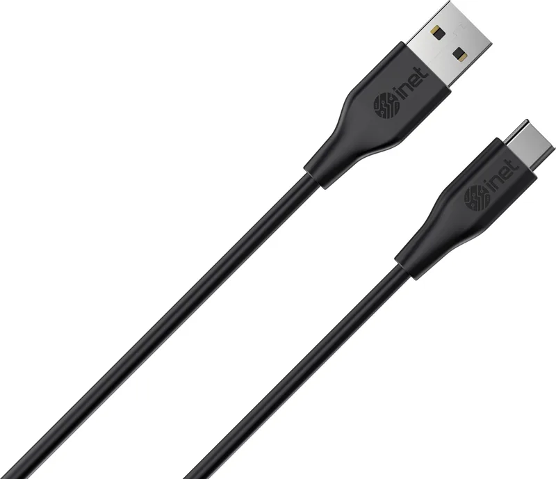 Inet brand Inet USB-kabel USB-A till USB-C, 2 m, svart