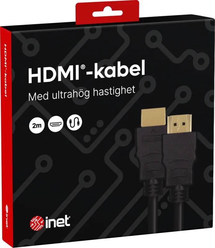 Inet brand Inet HDMI-kabel 2.1, svart, 2 m