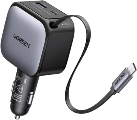 UGREEN Billaddare 90W med inbyggd kabel