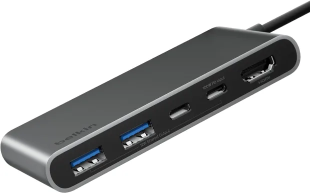 Belkin USB-C Hub 5 Portar Silver