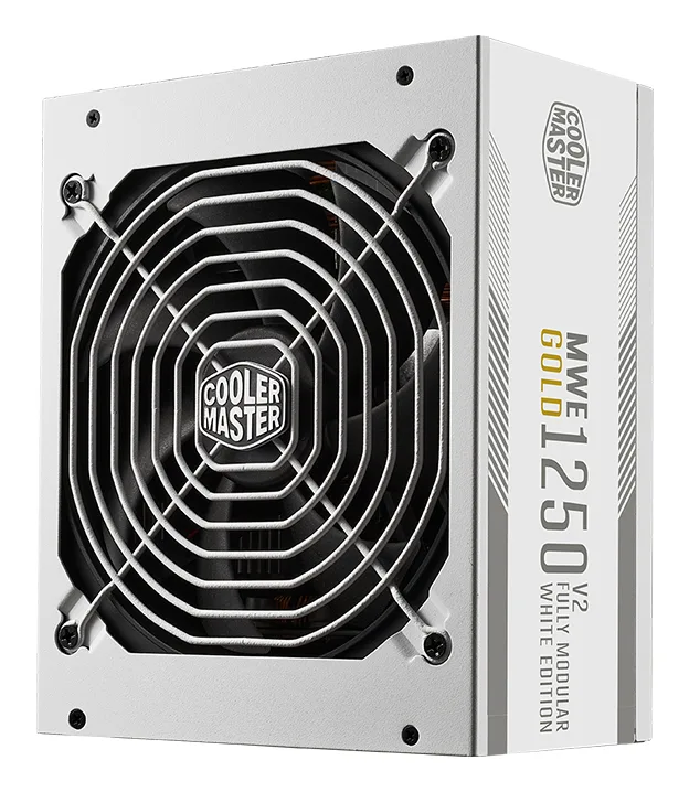 Cooler Master MWE 1250W V2, ATX 3.1, 140 mm fläkt, 80PLUS Gold, semipassivt, löstagbara kablar