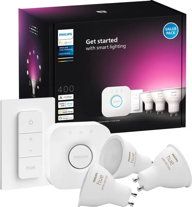 Philips Hue startpaket 3 X GU10 spotlights +