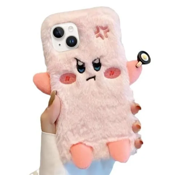 24 Rosa Fluffigt Bakskal till iPhone 15