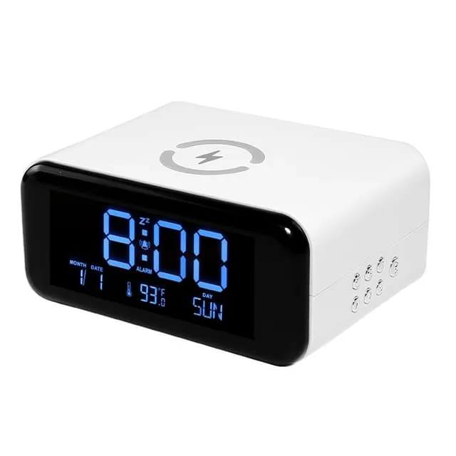 MTK Väckarklocka Nattljus Bluetooth-Högtalare 15W Trådlös Laddning