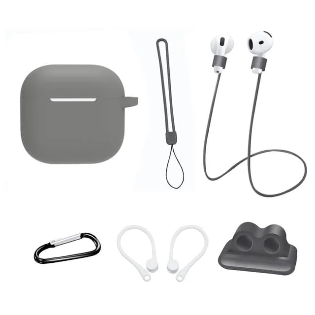 MTK 6-i-1 tillbehörskit för AirPods 4 med fodral, rem och hållare