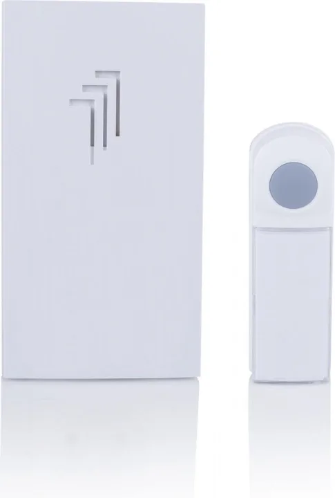 Byron DB411E Trådlös dörrklocka + Plug-In mottagare, 50 m räckvidd, Vit