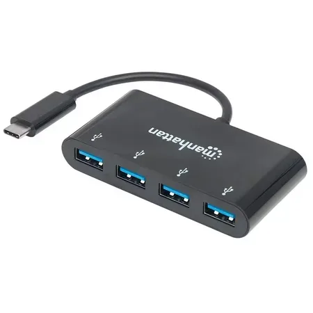 Manhattan 162746 USB-C-hubb, USB 3.2 Gen 1, svart