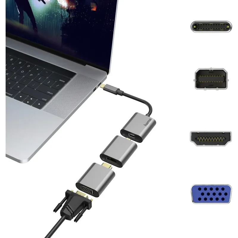 Hama 00200306 USB-C® / Mini-DisplayPort / HDMI / VGA Adapter [1x USB-C® hane