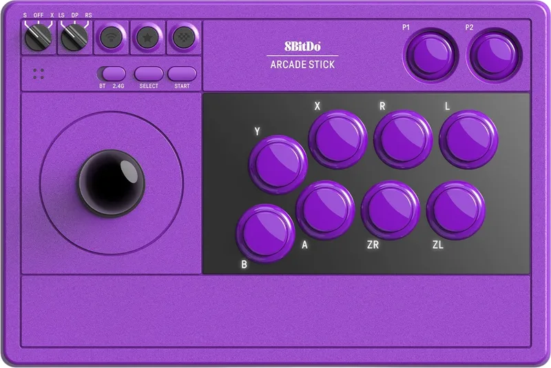 8BitDo Arcade Stick trådlös joystick, lila