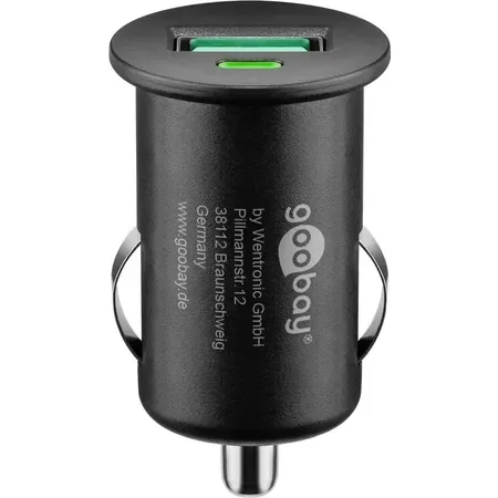 Goobay 45162 billaddare för mobil enhet, svart, snabbladdning Quick Charge 3.0