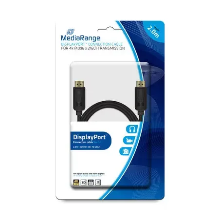 MediaRange DisplayPort-kabel 10 Gbit/s, 2 m, svart