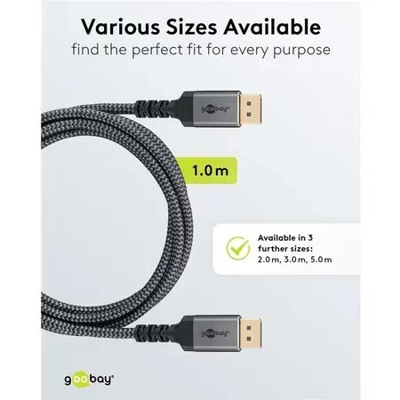 Goobay DisplayPort™ 2.1-kabel, 3 m