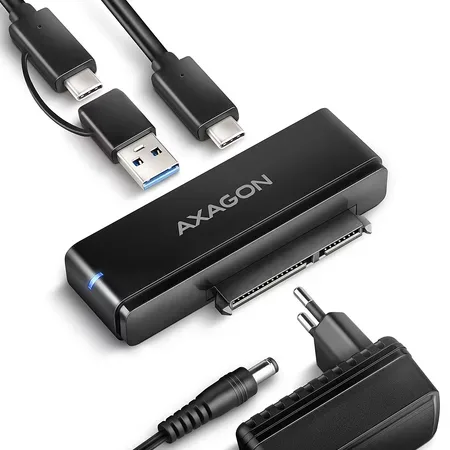 Axagon ADSA-FPX adapter USB-C till SATA, 2,5 och 3,5 tum, 10 Gbps