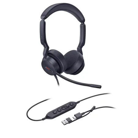 Yealink UH44 Dual UC-headset USB-C/A med brusreducering