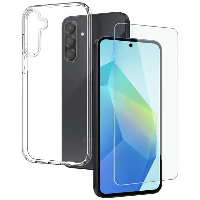 NORTHJO För Samsung Galaxy A56 5G TPU Telefonfodral med Härdat Glas Skärmskydd