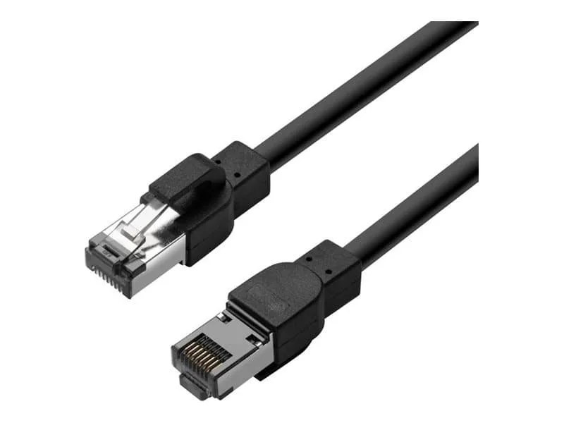 Lanview - Patch-kabel - RJ-45 (hane) till RJ-45 (hane) - 20 m - 6 mm - S/FTP - CAT 6a - formpressad, rund, hakfri, 10 Gigabit ethernet - svart