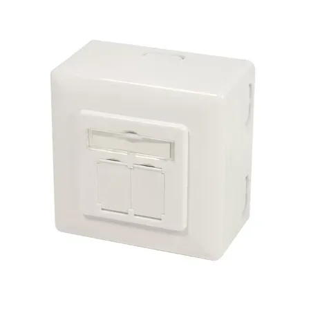 LogiLink NP0124 dubbelt RJ-45-uttag, kategori 6a, vit