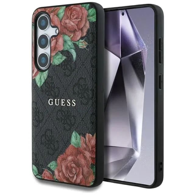 Guess Mobilskal till Galaxy S25 MagSafe Flowers Print Metal Logo