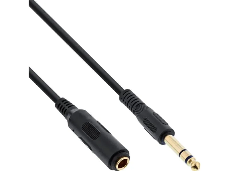 InLine 99973 kabel, 6,35 mm hane till hona, 3 m, svart