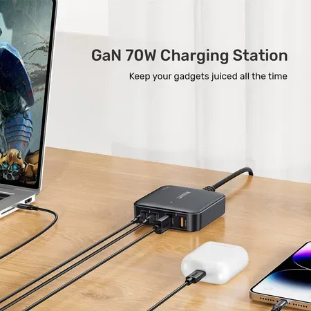 Unitek GaN 100 W skrivbordsladdare, 2 x USB-A, 2 x USB-C
