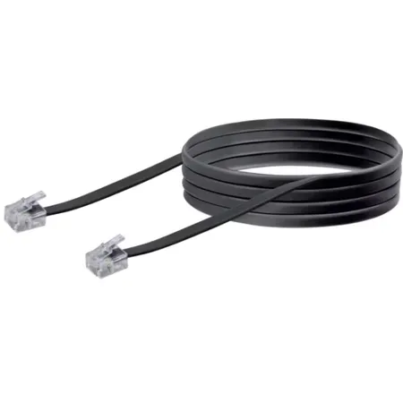 Schwaiger TAE-kabel RJ11 till RJ11 6P4C 6 m svart platt