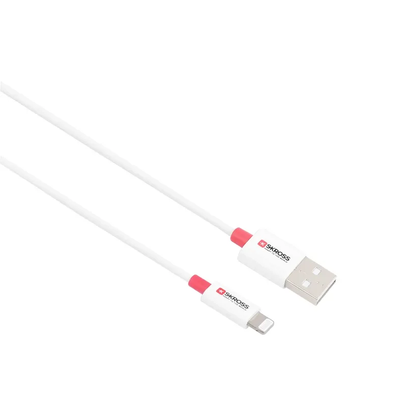 SKROSS USB-A till Lightning-kabel 120 cm, vit