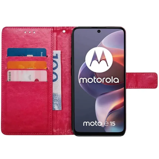 CaseOnline Plånboksfodral 3-kort Motorola Moto E15