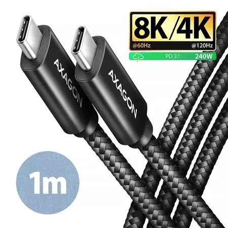 AXAGON BUCM4X-CM10AB USB-C-kabel, 1 m, USB4 Gen 3x2