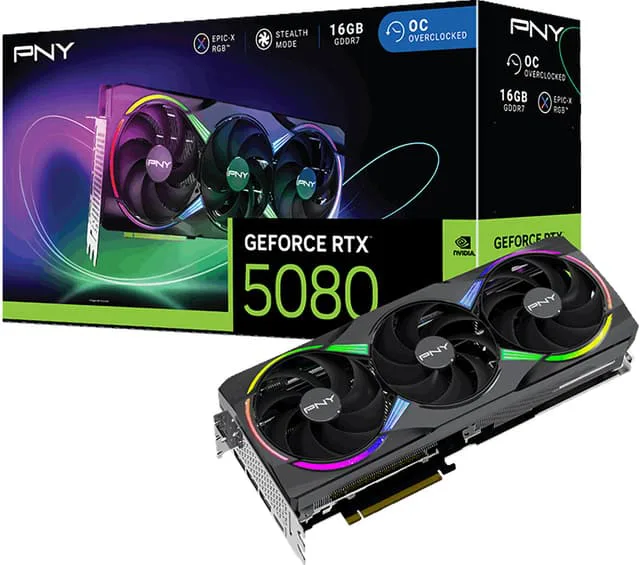 PNY GeForce RTX 5080 Verto ARGB OC Triple Fan