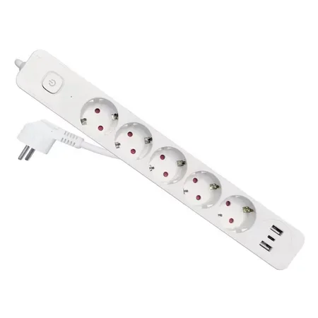 Equip grenuttag 5-fach Schuko, 3 USB och strömbrytare