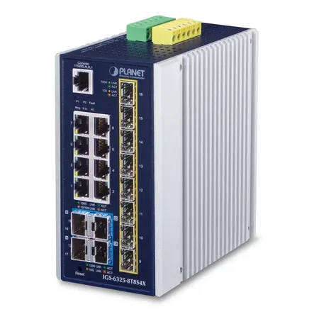 PLANET IP30 industriell L3-switch med 8 portar, Gigabit Ethernet
