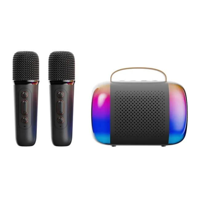 Y5-Dubbelmikrofon Karaoke-maskin med Bluetooth-högtalare