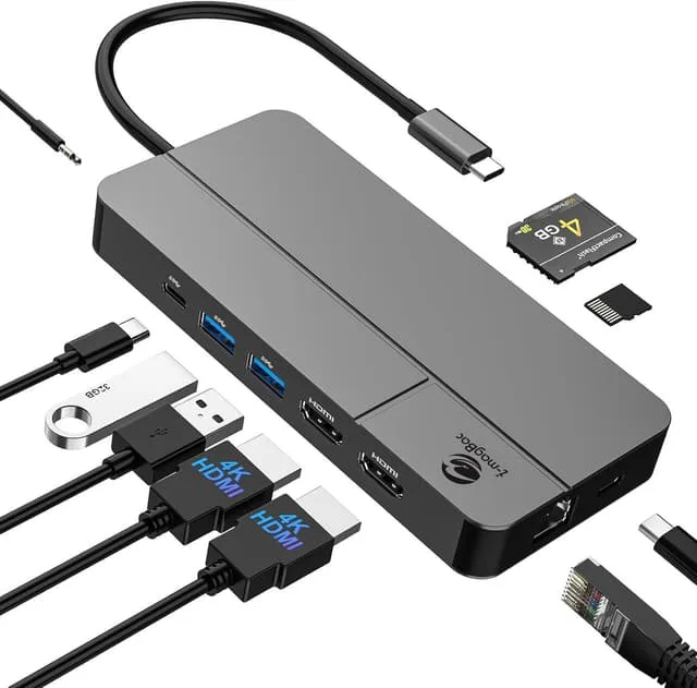 NÖRDIC USB-C Dockningstation 1 till 10